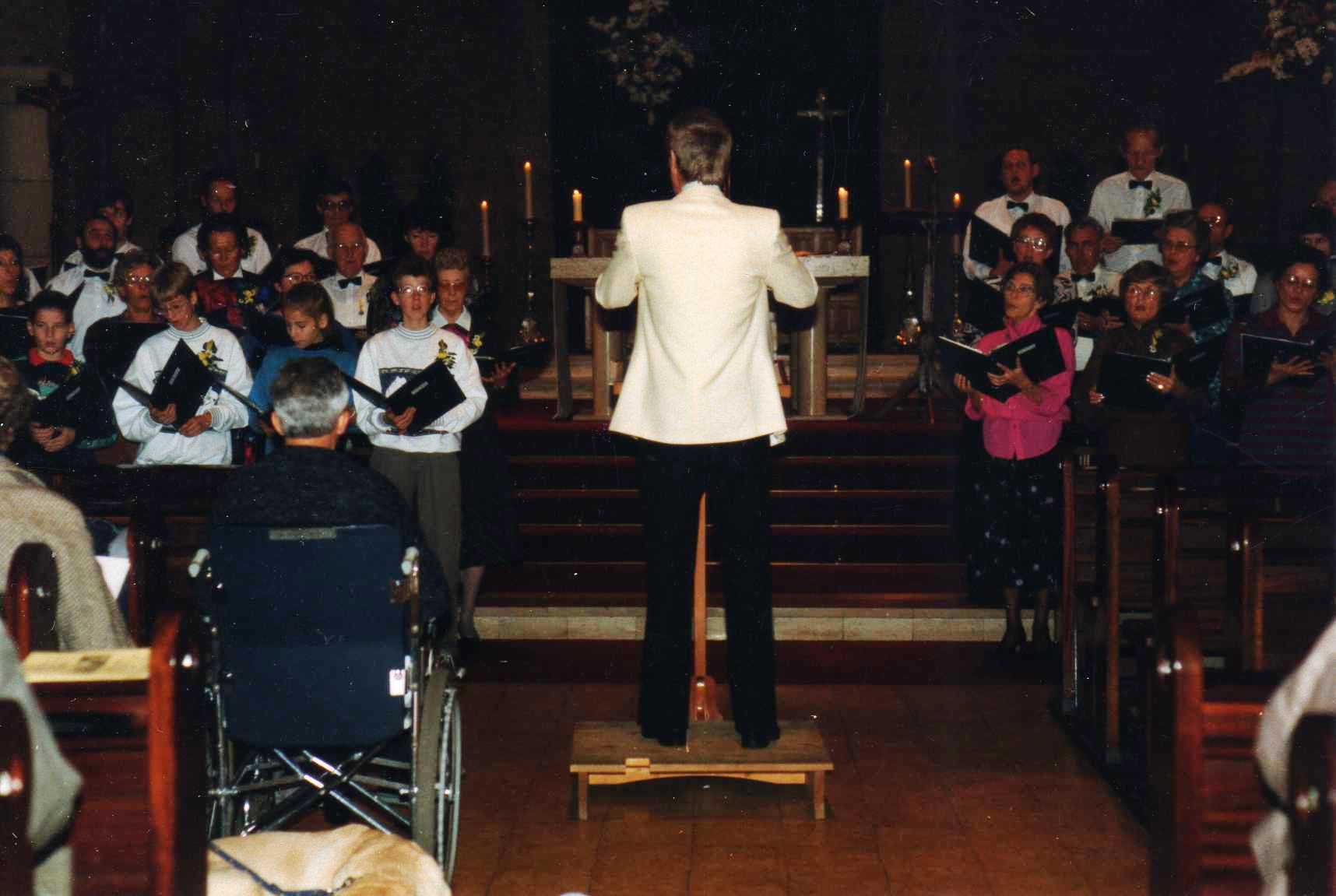 caroluskoor tijdens eredienst 150 jaar bestaan 1987